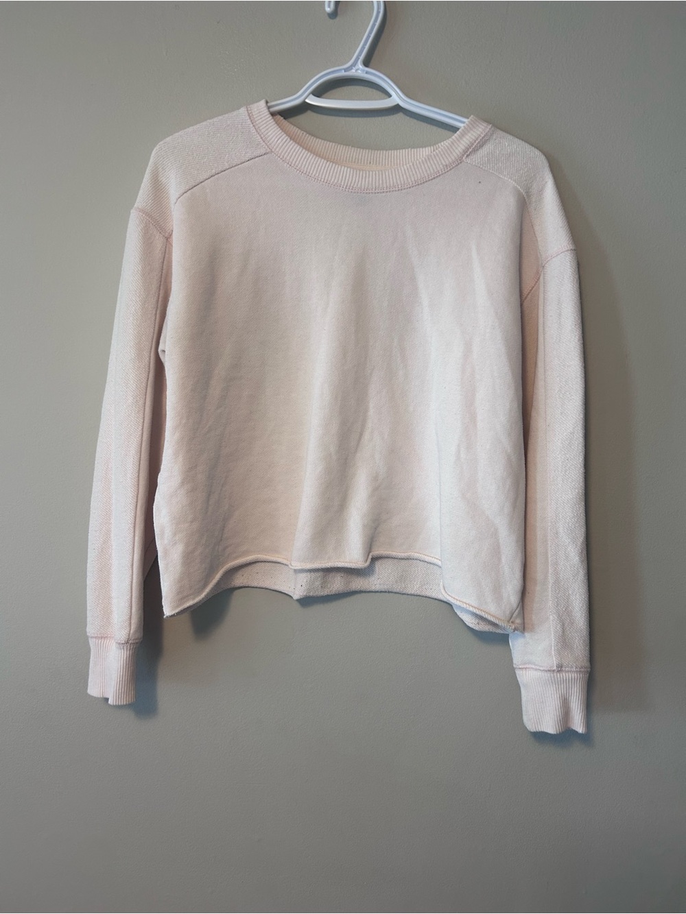 aerie Pale Blush Cropped Crewneck Sweatshirt